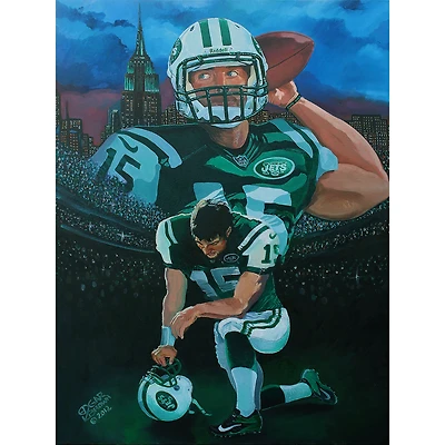 Tim Tebow New York Jets Deacon Jones Foundation 28" x 36" Limited Edition #115 Fine Art Collectible Canvas Print by Artist Edgar Brown