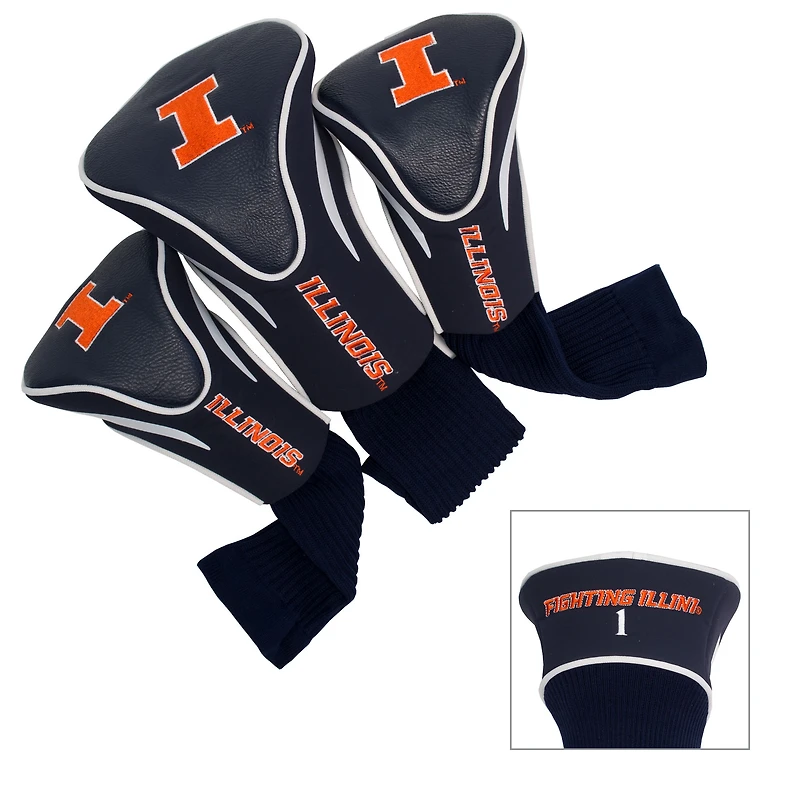 Illinois Fighting Illini 3-Pack Contour Headcover Set