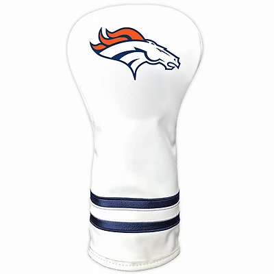 White Denver Broncos Vintage Driver Golf Headcover