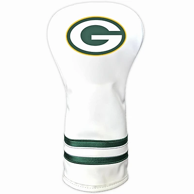 White Green Bay Packers Vintage Driver Golf Headcover