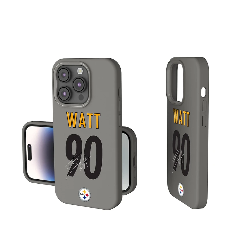 Keyscaper T.J. Watt Gray Pittsburgh Steelers Ready Soft Touch iPhone Case