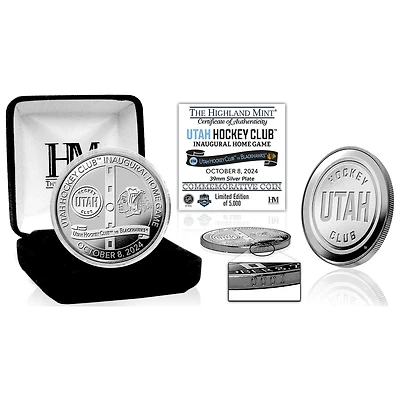 Highland Mint Utah Hockey Club Inaugural Game 39mm Silver Mint Coin