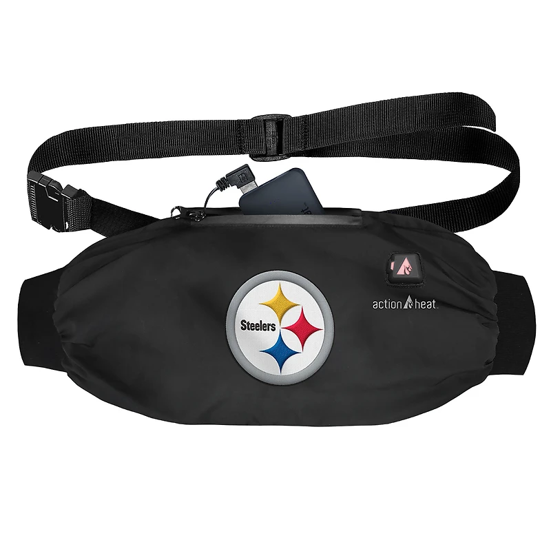 ActionHeat Black Pittsburgh Steelers 5V Battery Heated Hand Muff