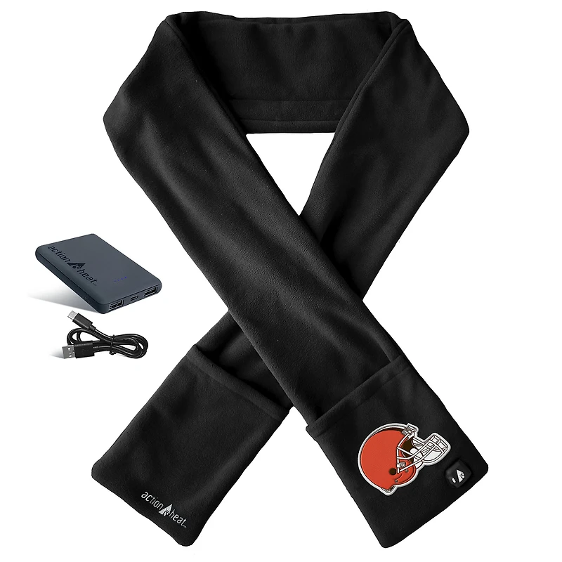ActionHeat Black Cleveland Browns 5V Battery Heated Scarf