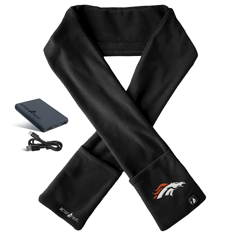 ActionHeat Black Denver Broncos 5V Battery Heated Scarf