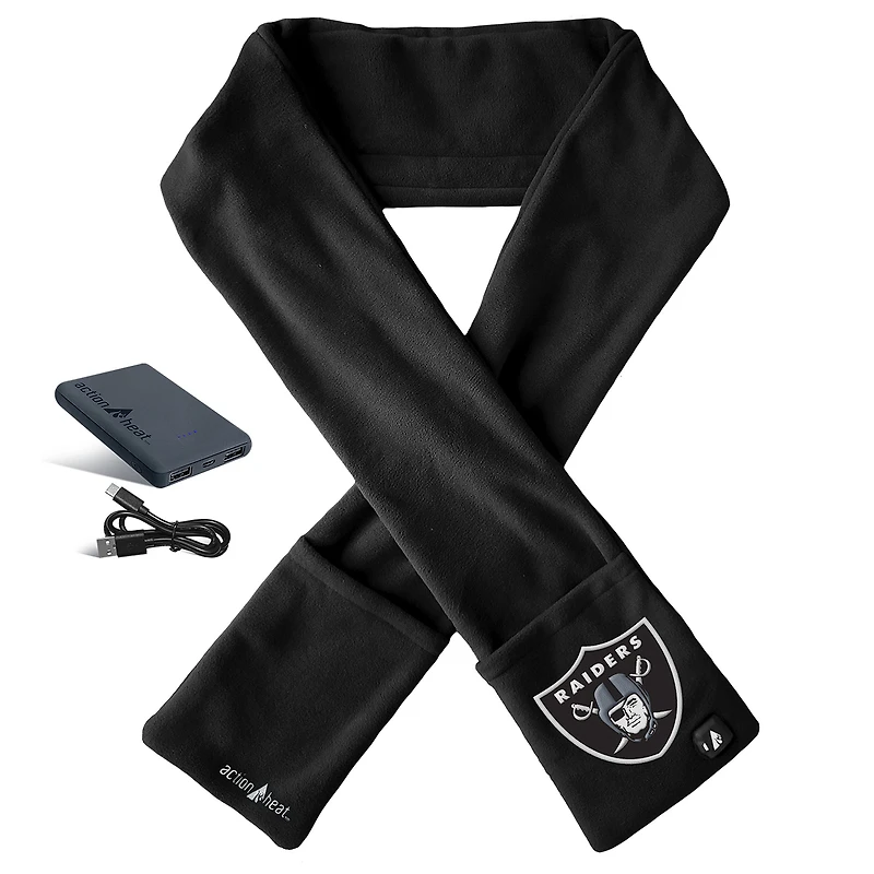 ActionHeat Black Las Vegas Raiders 5V Battery Heated Scarf
