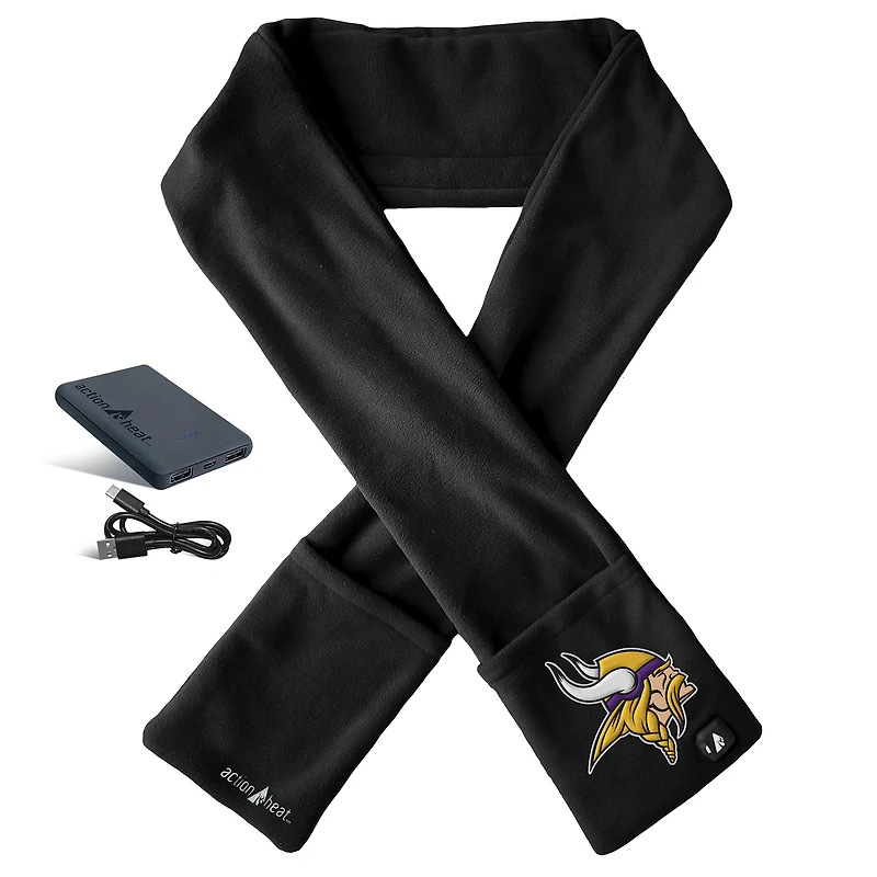 ActionHeat Black Minnesota Vikings 5V Battery Heated Scarf