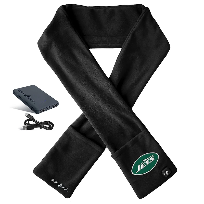 ActionHeat Black New York Jets 5V Battery Heated Scarf