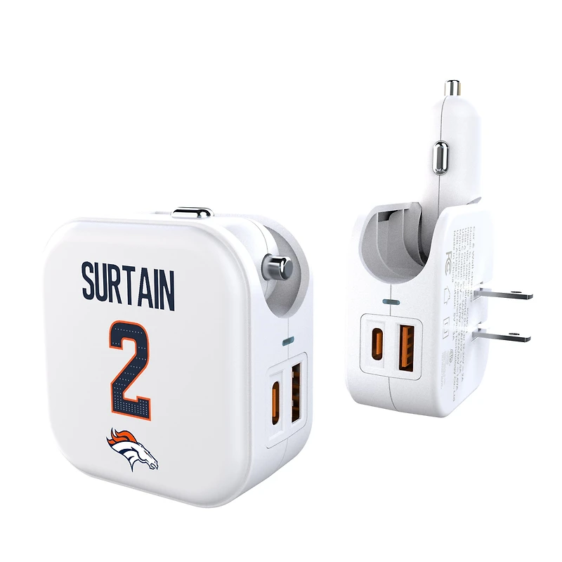 Keyscaper Patrick Surtain Denver Broncos Ready 2-in-1 USB Charger