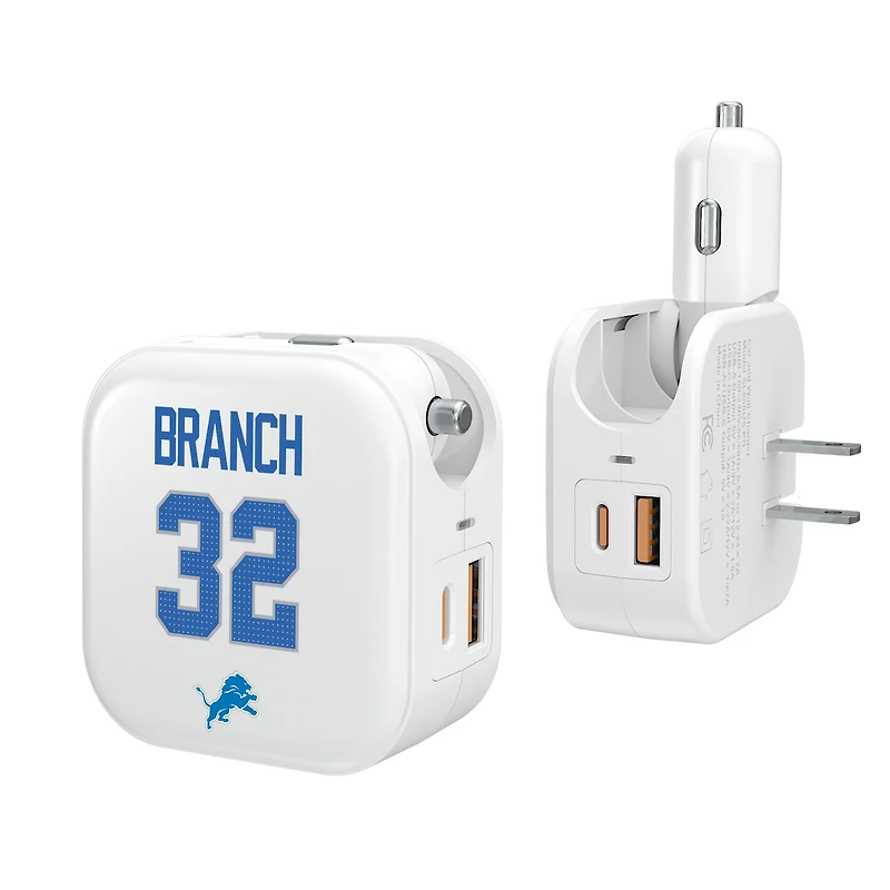 Keyscaper Brian Branch Detroit Lions Ready 2-in-1 USB Charger