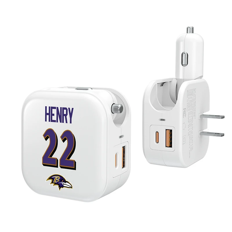 Keyscaper Derrick Henry Baltimore Ravens Ready 2-in-1 USB Charger