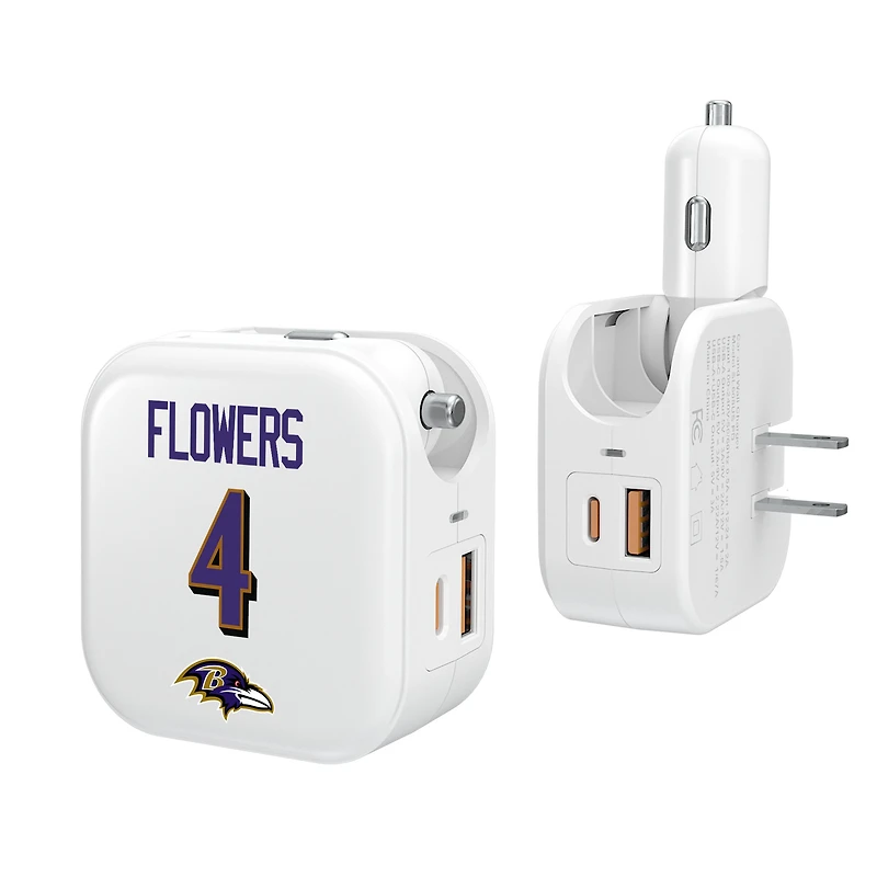 Keyscaper Zay Flowers Baltimore Ravens Ready 2-in-1 USB Charger