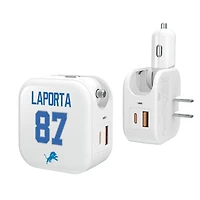 Keyscaper Sam LaPorta Detroit Lions Ready 2-in-1 USB Charger