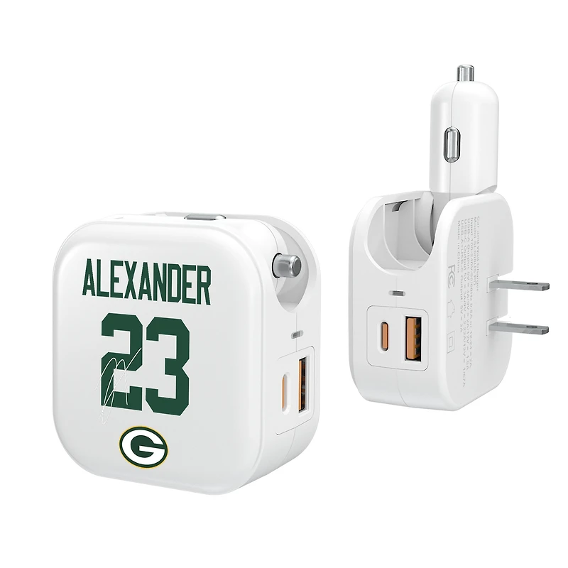 Keyscaper Jaire Alexander Green Bay Packers Ready 2-in-1 USB Charger