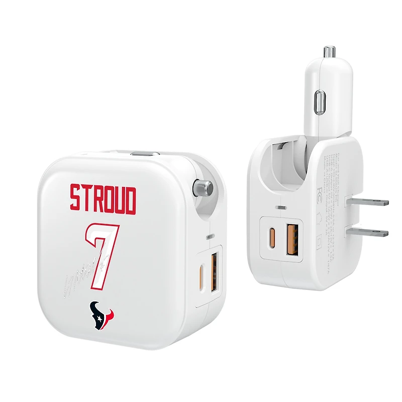 Keyscaper C.J. Stroud Houston Texans Ready 2-in-1 USB Charger