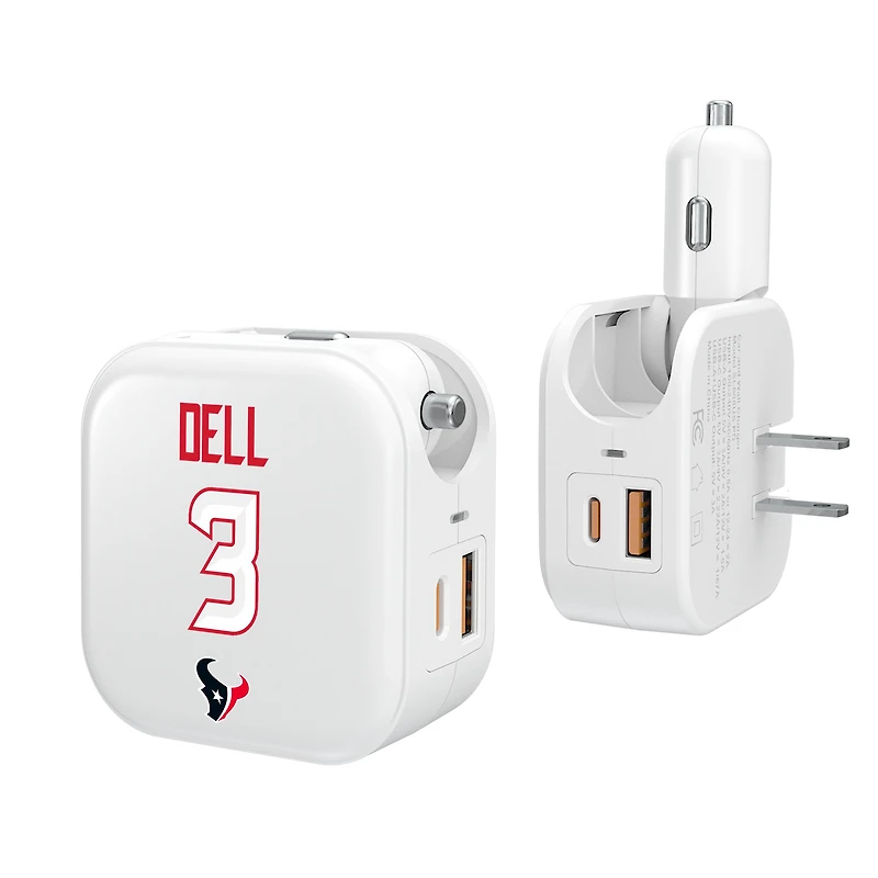 Keyscaper Tank Dell Houston Texans Ready 2-in-1 USB Charger
