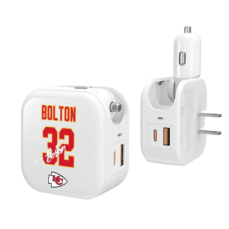 Keyscaper Nick Bolton Kansas City Chiefs Ready 2-in-1 USB Charger
