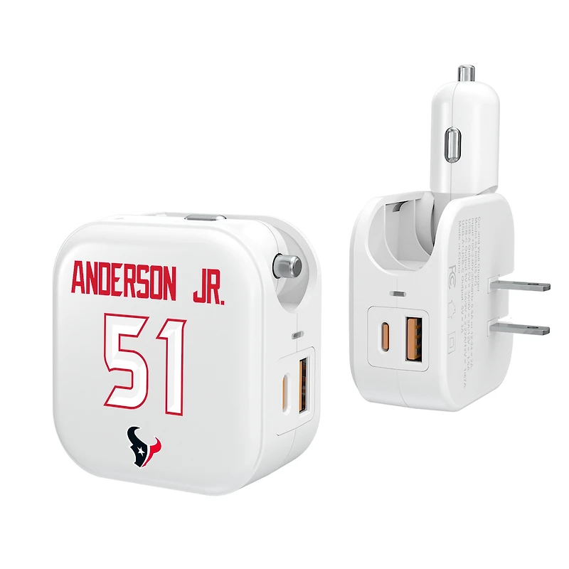 Keyscaper Will Anderson Jr. Houston Texans Ready 2-in-1 USB Charger