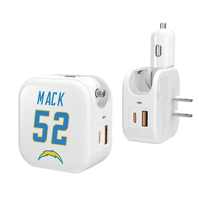Keyscaper Khalil Mack Los Angeles Chargers Ready 2-in-1 USB Charger