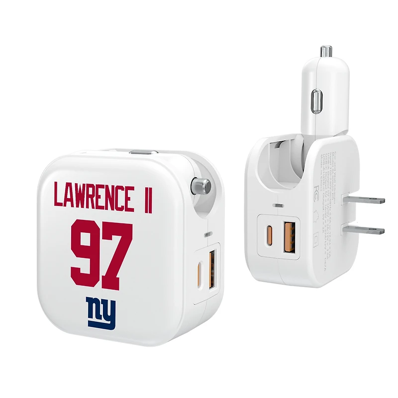 Keyscaper Dexter Lawrence II New York Giants Ready 2-in-1 USB Charger