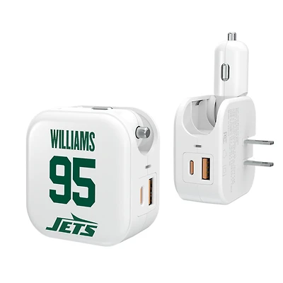 Keyscaper Quinnen Williams New York Jets Ready 2-in-1 USB Charger