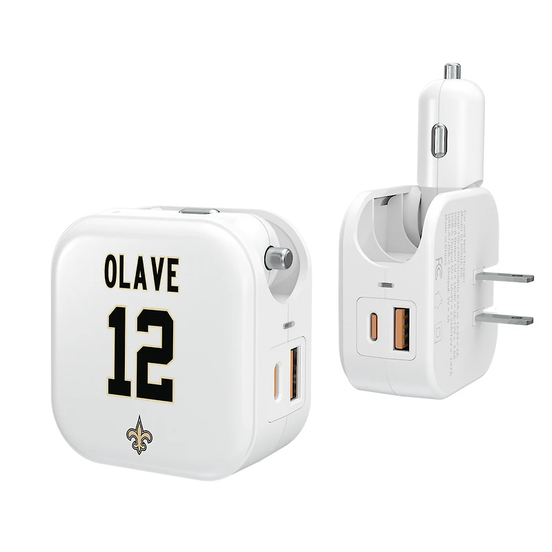 Keyscaper Chris Olave New Orleans Saints Ready 2-in-1 USB Charger