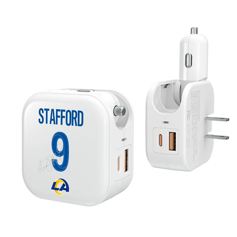 Keyscaper Matthew Stafford Los Angeles Rams Ready 2-in-1 USB Charger