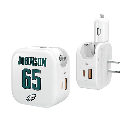 Keyscaper Lane Johnson Philadelphia Eagles Ready 2-in-1 USB Charger