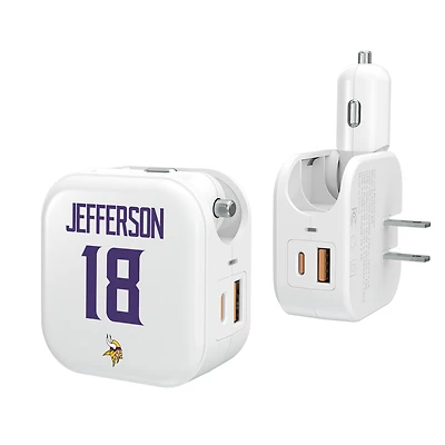 Keyscaper Justin Jefferson Minnesota Vikings Ready 2-in-1 USB Charger