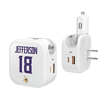 Keyscaper Justin Jefferson Minnesota Vikings Ready 2-in-1 USB Charger