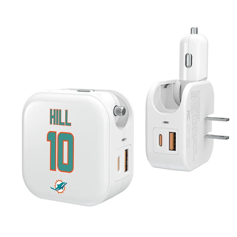Keyscaper Tyreek Hill Miami Dolphins Ready 2-in-1 USB Charger