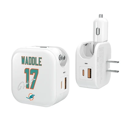 Keyscaper Jaylen Waddle Miami Dolphins Ready 2-in-1 USB Charger