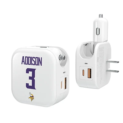 Keyscaper Jordan Addison Minnesota Vikings Ready 2-in-1 USB Charger