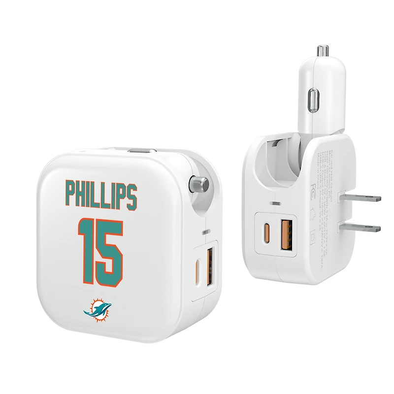 Keyscaper Jaelan Phillips Miami Dolphins Ready 2-in-1 USB Charger