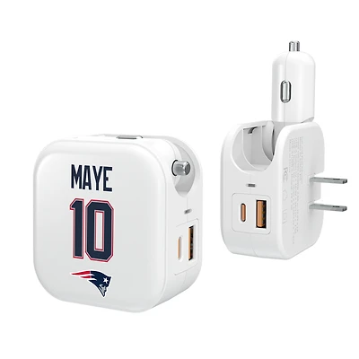 Keyscaper Drake Maye New England Patriots Ready 2-in-1 USB Charger