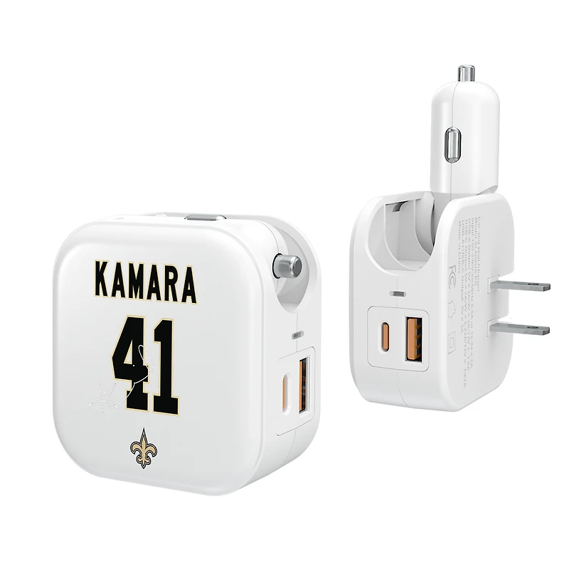 Keyscaper Alvin Kamara New Orleans Saints Ready 2-in-1 USB Charger