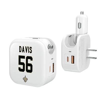 Keyscaper Demario Davis New Orleans Saints Ready 2-in-1 USB Charger