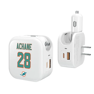 Keyscaper De’Von Achane Miami Dolphins Ready 2-in-1 USB Charger