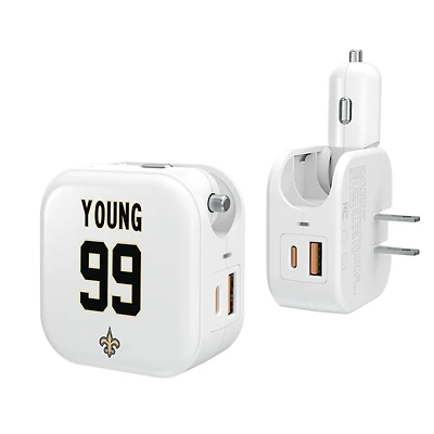 Keyscaper Chase Young New Orleans Saints Ready 2-in-1 USB Charger