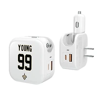 Keyscaper Chase Young New Orleans Saints Ready 2-in-1 USB Charger