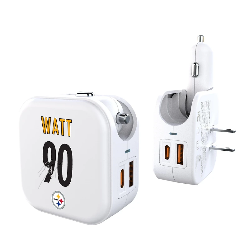 Keyscaper T.J. Watt Pittsburgh Steelers Ready 2-in-1 USB Charger