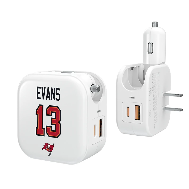 Keyscaper Mike Evans Tampa Bay Buccaneers Ready 2-in-1 USB Charger
