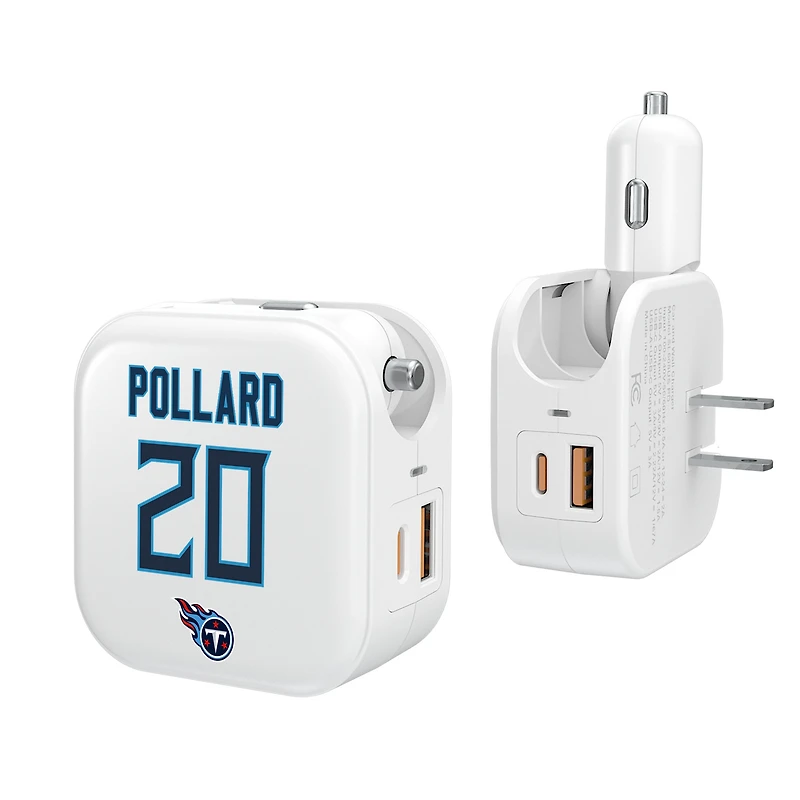 Keyscaper Tony Pollard Tennessee Titans Ready 2-in-1 USB Charger