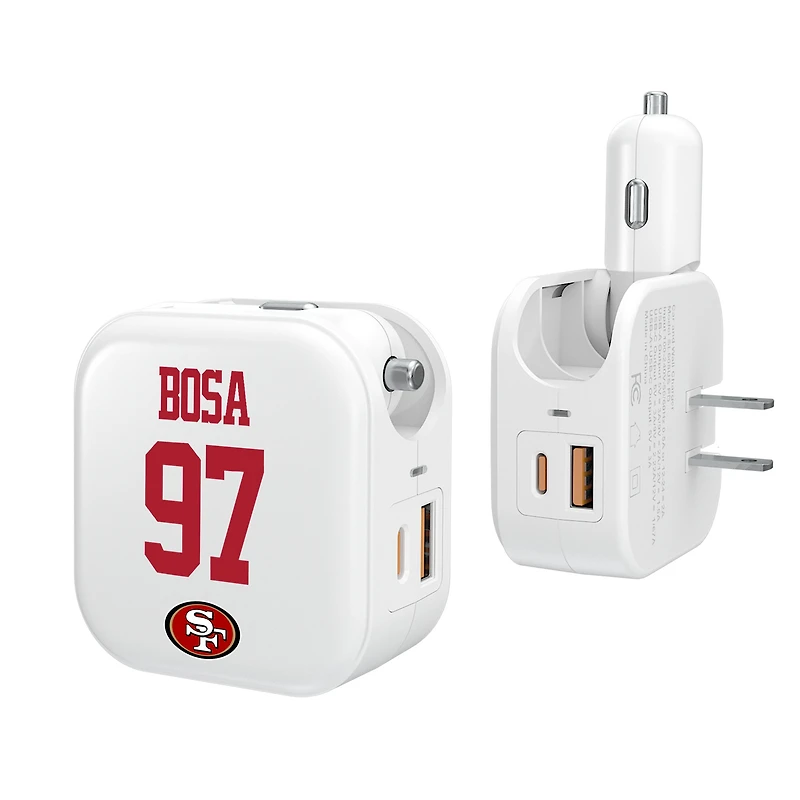Keyscaper Nick Bosa San Francisco 49ers Ready 2-in-1 USB Charger