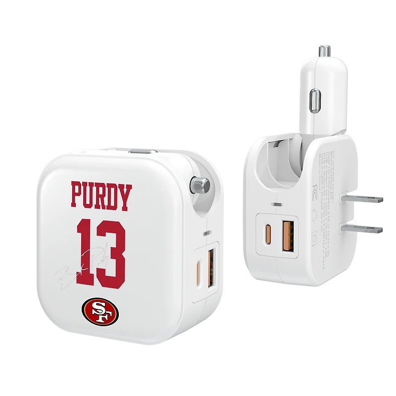 Keyscaper Brock Purdy San Francisco 49ers Ready 2-in-1 USB Charger
