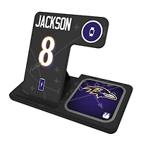 Keyscaper Lamar Jackson Baltimore Ravens Ready 3-in-1 Charging Station