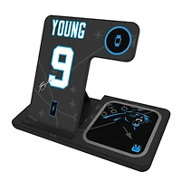 Keyscaper Bryce Young Carolina Panthers Ready 3-in-1 Charging Station