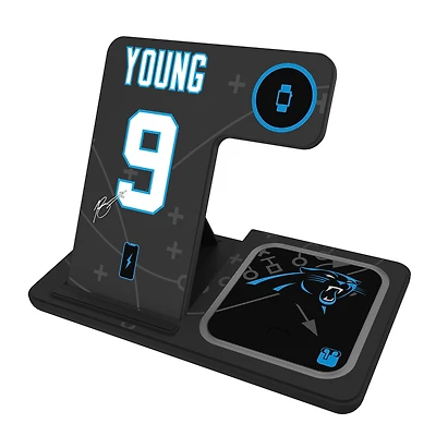 Keyscaper Bryce Young Carolina Panthers Ready 3-in-1 Charging Station
