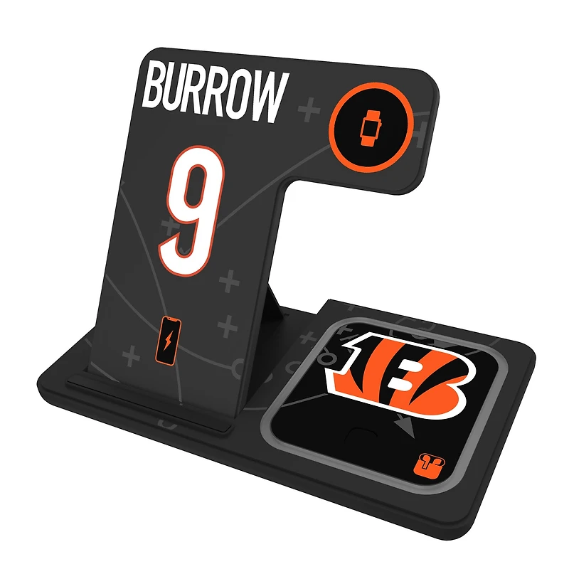 Keyscaper Joe Burrow Cincinnati Bengals Ready 3-in-1 Charging Station