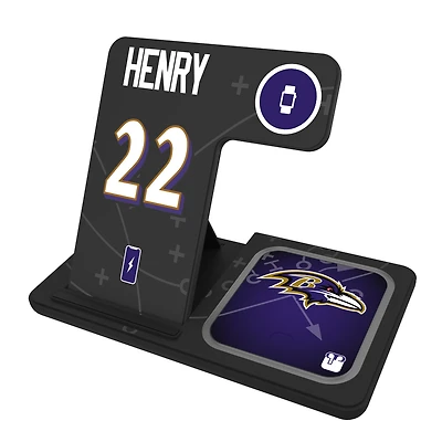 Keyscaper Derrick Henry Baltimore Ravens Ready 3-in-1 Charging Station